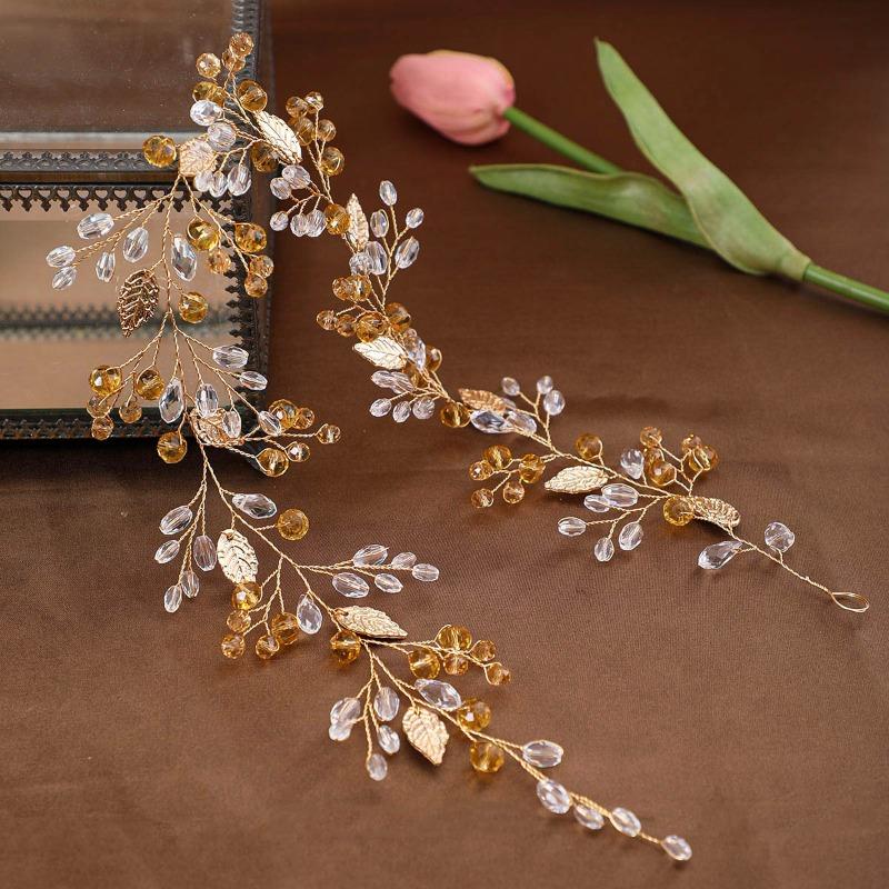 Bridal headband hair accessories braided leaf crystal headband headband headband 5.5*43cm, шампанського
Bridal headband hair accessories braided leaf crystal headband headband headband 5.5*43cm, шампанського