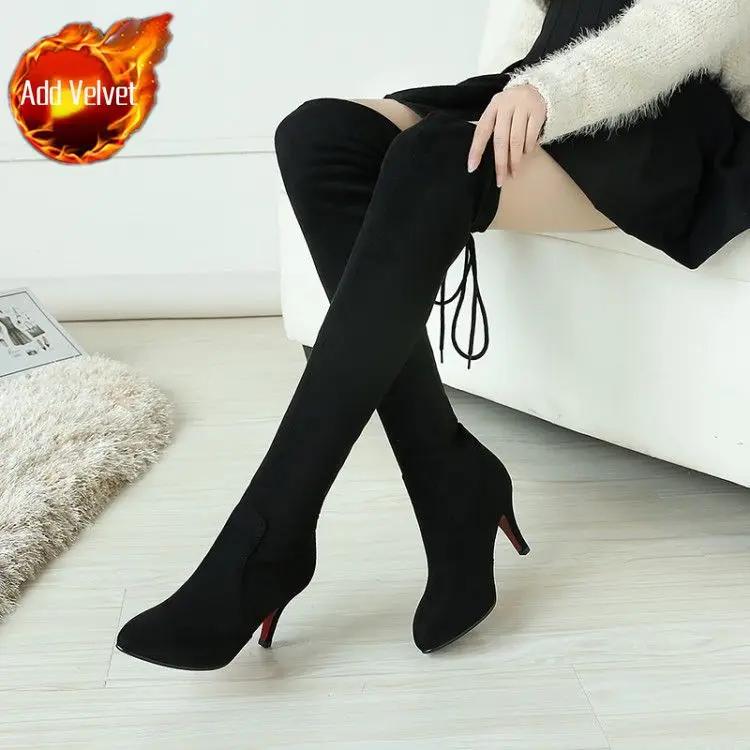 Элегантные женские сапоги на каблуке с острым носком, мода 2024 года, женские туфли до колена, большие размеры, теплая зимняя новинка из искусственной кожи 40
Элегантные женские сапоги на каблуке с острым носком, мода 2024 года, женские туфли до колена, большие размеры, теплая зимняя новинка из искусственной кожи 40