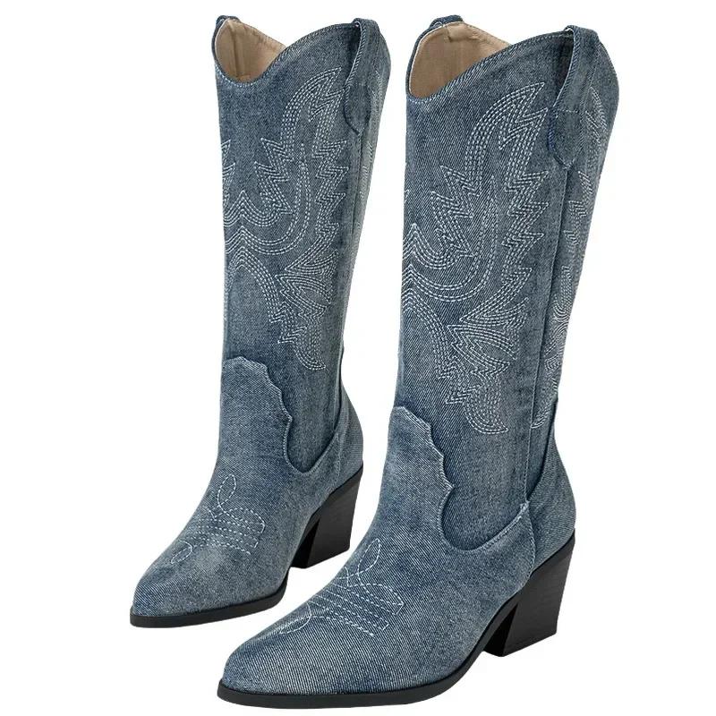 Women Embroidered Western Knight Boots Thick Heel Mid-calf Boots for Office Business Nightclub Party Banquet 42 синій
Women Embroidered Western Knight Boots Thick Heel Mid-calf Boots for Office Business Nightclub Party Banquet 42 синій