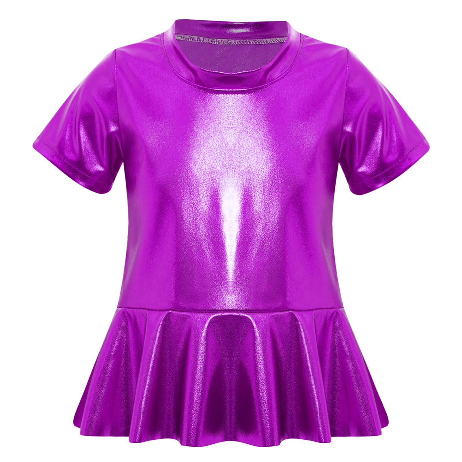 Дівчача металізована блуза з баскою, костюм для черлідингу, джазового танцю, блискуча футболка з коротким рукавом, топ для сценічного виступу 11-12 Years фіолетовий
Дівчача металізована блуза з баскою, костюм для черлідингу, джазового танцю, блискуча футболка з коротким рукавом, топ для сценічного виступу 11-12 Years фіолетовий
