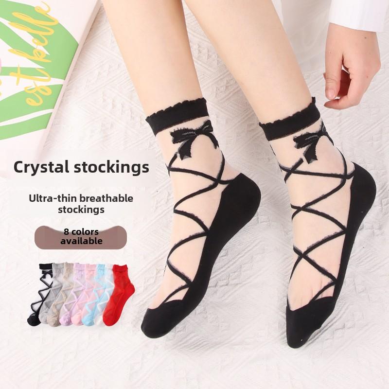 5 Pairs Socks Women s Spring Thin Transparent Silk Socks Bow Glass Stockings Absorbent Breathable Tube Crystal Socks 5 Pairs бежевий
5 Pairs Socks Women s Spring Thin Transparent Silk Socks Bow Glass Stockings Absorbent Breathable Tube Crystal Socks 5 Pairs бежевий