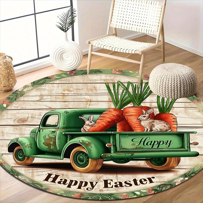 Country Style Easter Decoration Round Carpet Soft Non-Slip Decorative Mat 2D Print Bunny Carrot Rug for Porch Bedroom Gift 60X60cm
Country Style Easter Decoration Round Carpet Soft Non-Slip Decorative Mat 2D Print Bunny Carrot Rug for Porch Bedroom Gift 60X60cm
