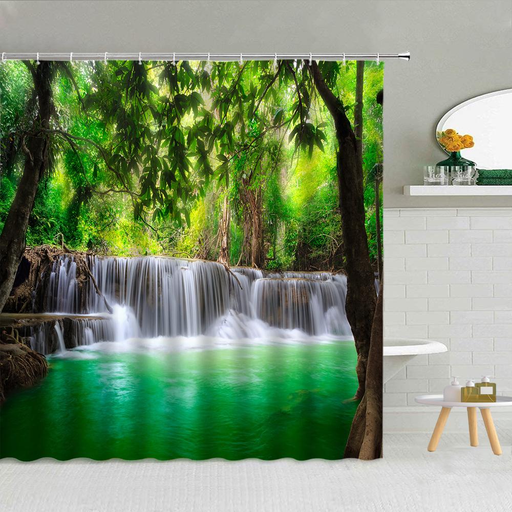 Natural Scenery Shower Curtain Waterfall Green Plants Flowers Garden Landscape Bathroom Decoration Waterproof Shower Curtain 90x180cm-35x70in
Natural Scenery Shower Curtain Waterfall Green Plants Flowers Garden Landscape Bathroom Decoration Waterproof Shower Curtain 90x180cm-35x70in