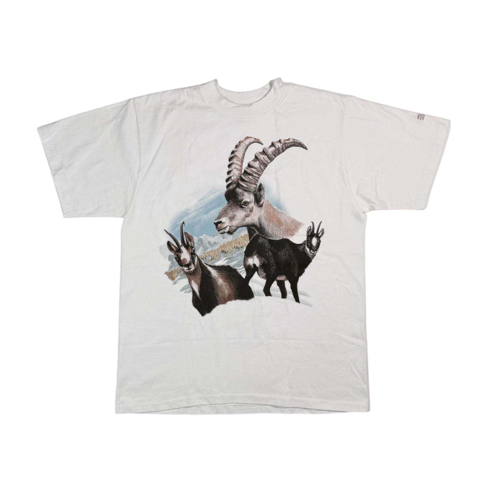 Винтажная футболка с альпийским козлом от Harlequin Wild Mountain Goats Белая футболка Размер XL 2XL
Винтажная футболка с альпийским козлом от Harlequin Wild Mountain Goats Белая футболка Размер XL 2XL