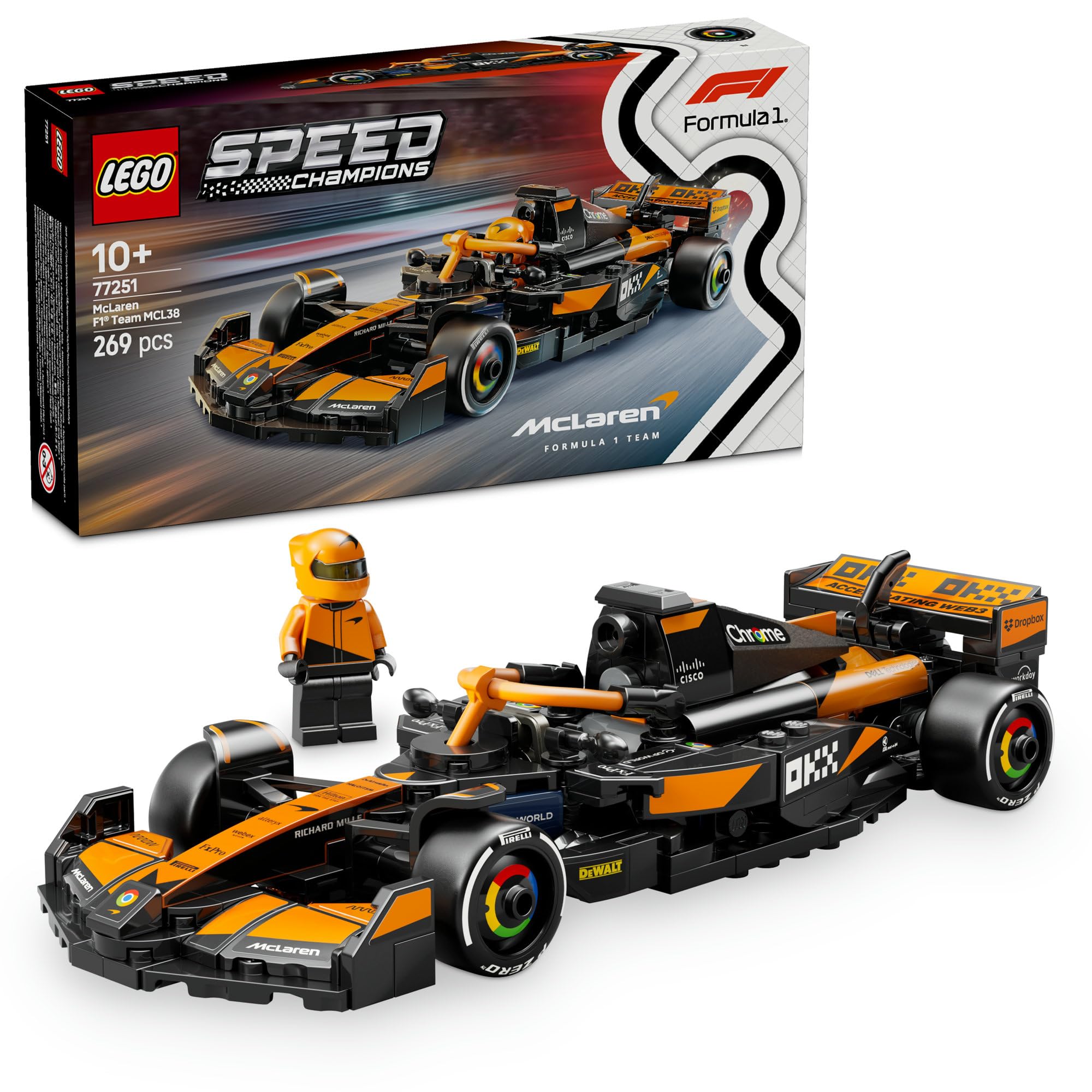 LEGO Speed Champions McLaren F1 Team MCL38 Race Car Toy Playset for Kids 10-12 Years Old
LEGO Speed Champions McLaren F1 Team MCL38 Race Car Toy Playset for Kids 10-12 Years Old
