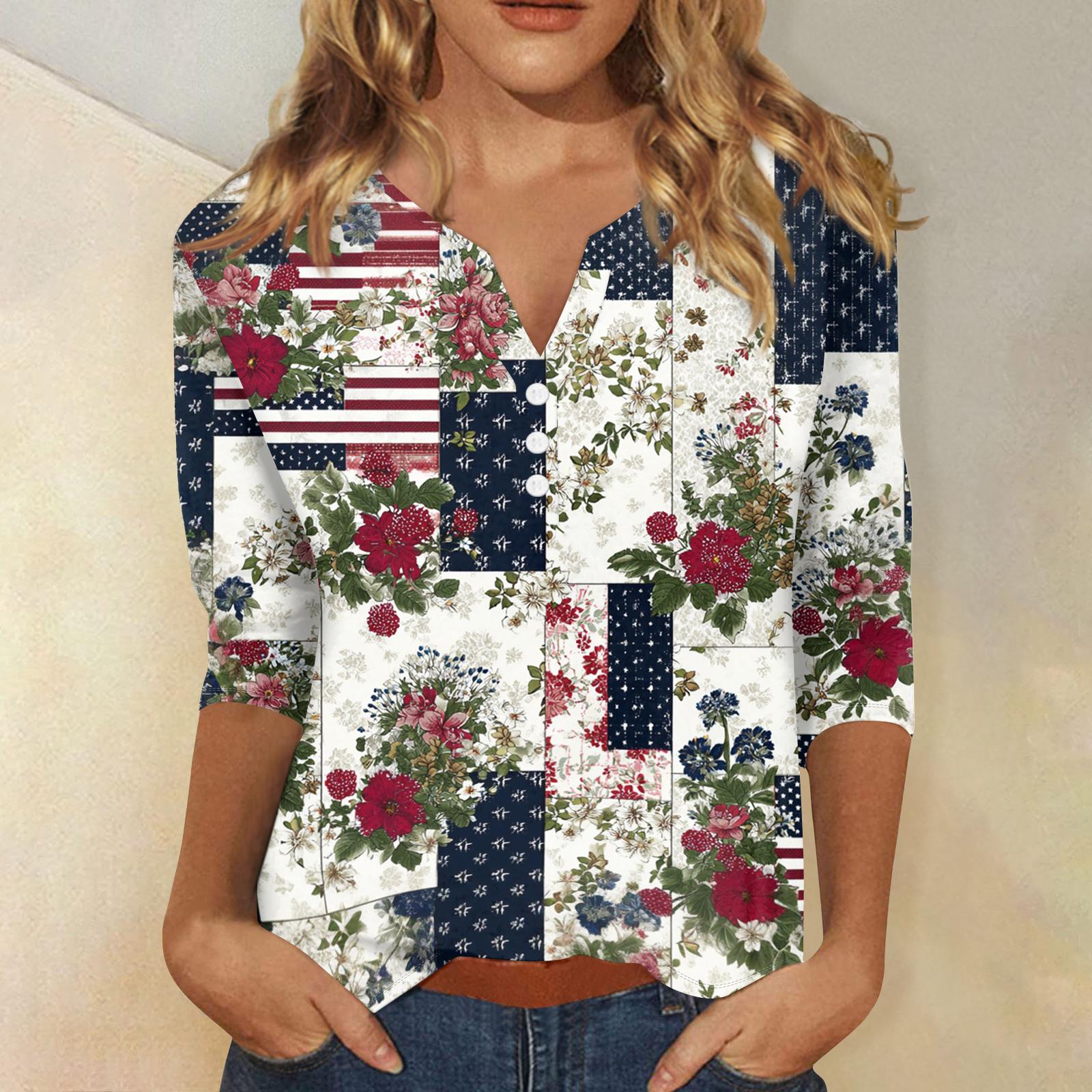 Women s T Shirt Independence Day Print Button 3/4 Sleeve Daily Weekend Fashion Basic V- Neck Regular Top XL білий
Women s T Shirt Independence Day Print Button 3/4 Sleeve Daily Weekend Fashion Basic V- Neck Regular Top XL білий
