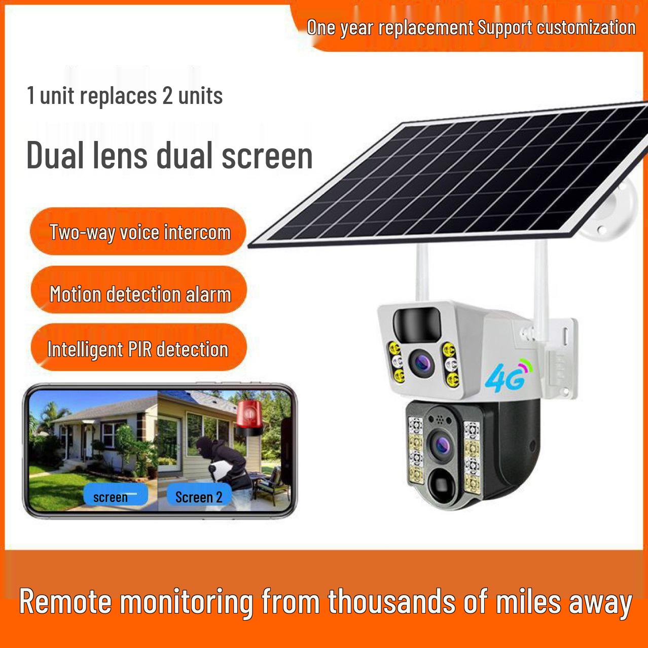 V380 Solar Dual-Lens HD 4G WiFi Remote Camera VCS03 Solar Dual Lens Ball Camera/WiFi Version
V380 Solar Dual-Lens HD 4G WiFi Remote Camera VCS03 Solar Dual Lens Ball Camera/WiFi Version