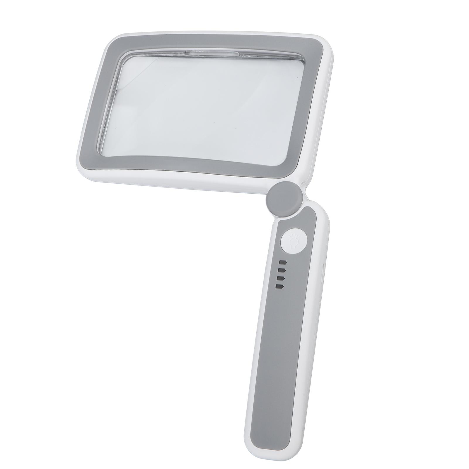 Rectangular Magnifying Glass 4X 3 LED Modes Touch Control Ergonomic Handheld Magnifier for The Elderly Parents Reading
Rectangular Magnifying Glass 4X 3 LED Modes Touch Control Ergonomic Handheld Magnifier for The Elderly Parents Reading