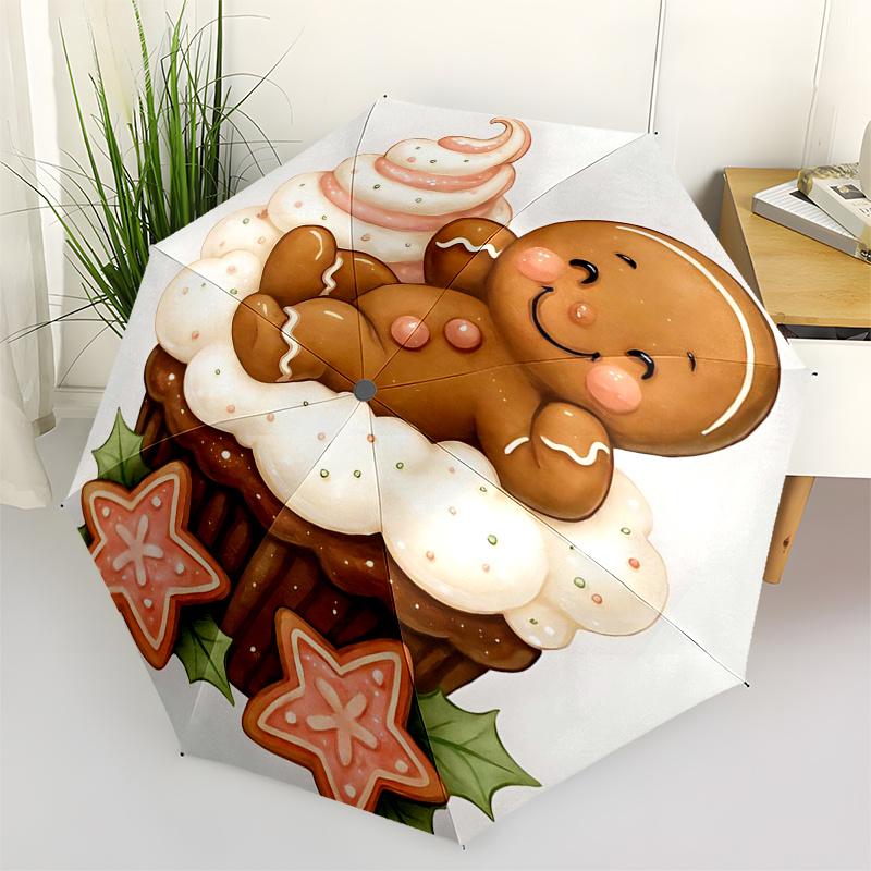 Gingerbread Man Themed Travel Umbrella-8 Ribs Automatic Opening and Closing, Portable Folding Design, Compact and Stylish Umbrella Suitable
Gingerbread Man Themed Travel Umbrella-8 Ribs Automatic Opening and Closing, Portable Folding Design, Compact and Stylish Umbrella Suitable