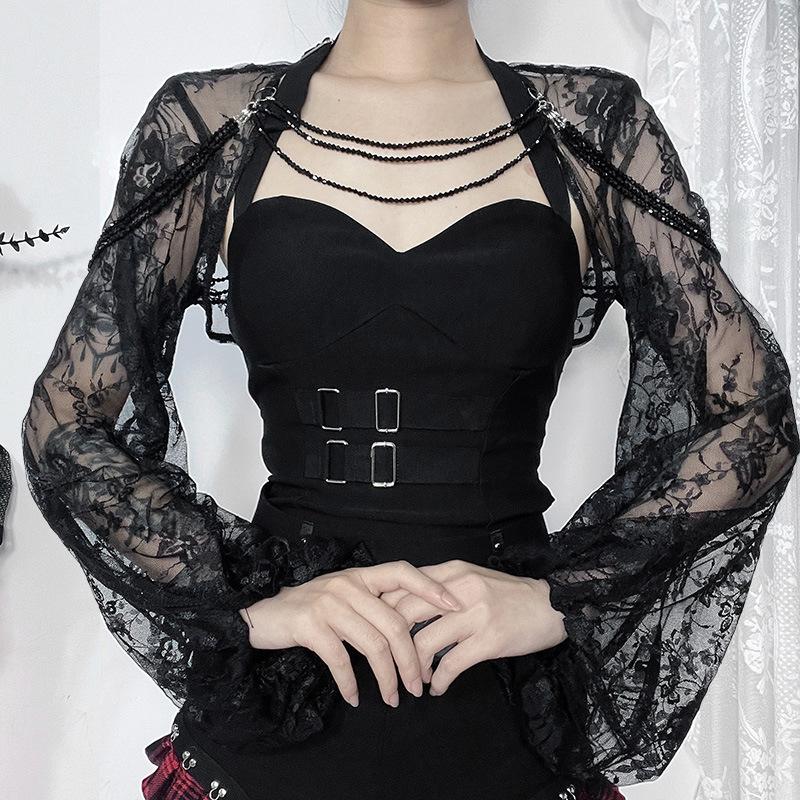 Элегантный тонкий кружевной прозрачный укороченный кардиган пальто Fairycore Floral Beach Smock Mall Gothic Chain Sexy Shrug Tops для женщин
Элегантный тонкий кружевной прозрачный укороченный кардиган пальто Fairycore Floral Beach Smock Mall Gothic Chain Sexy Shrug Tops для женщин