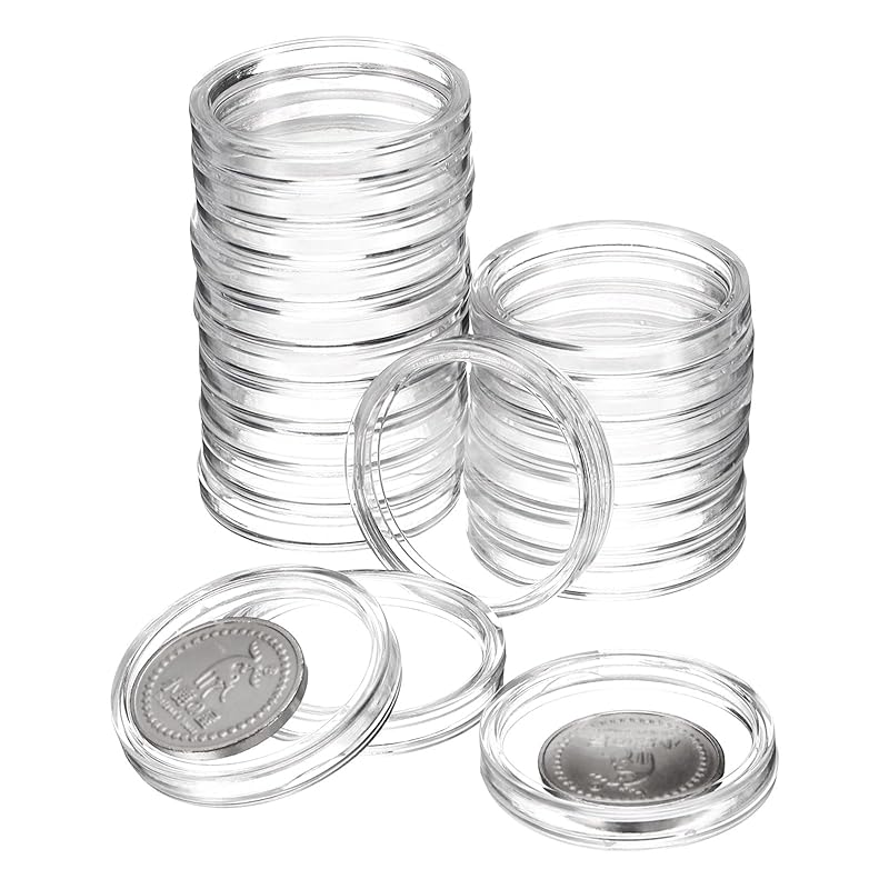uxcell 20pcs 32mm Silver Dollar Coin Holder, Plastic Coin Capsule Cover Acrylic Clear Round Coin Collection Supplies Container for Silver Coin
uxcell 20pcs 32mm Silver Dollar Coin Holder, Plastic Coin Capsule Cover Acrylic Clear Round Coin Collection Supplies Container for Silver Coin