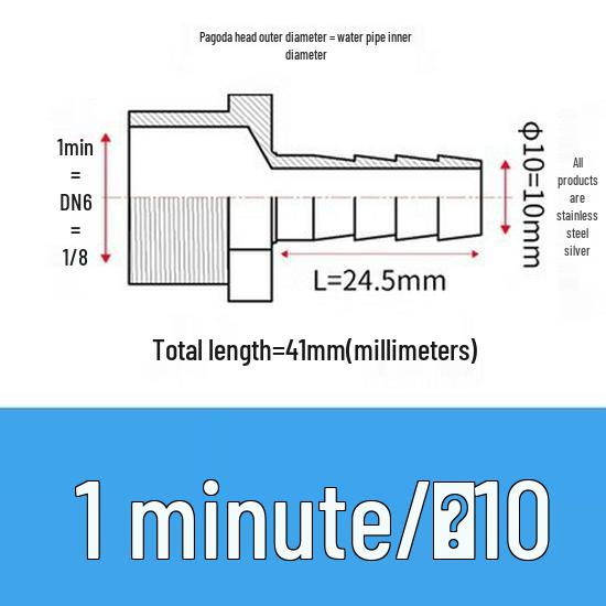 Фитинг-пагода из нержавеющей стали 304 с шестигранной наружной резьбой для водяного/воздушного шланга
Фитинг-пагода из нержавеющей стали 304 с шестигранной наружной резьбой для водяного/воздушного шланга