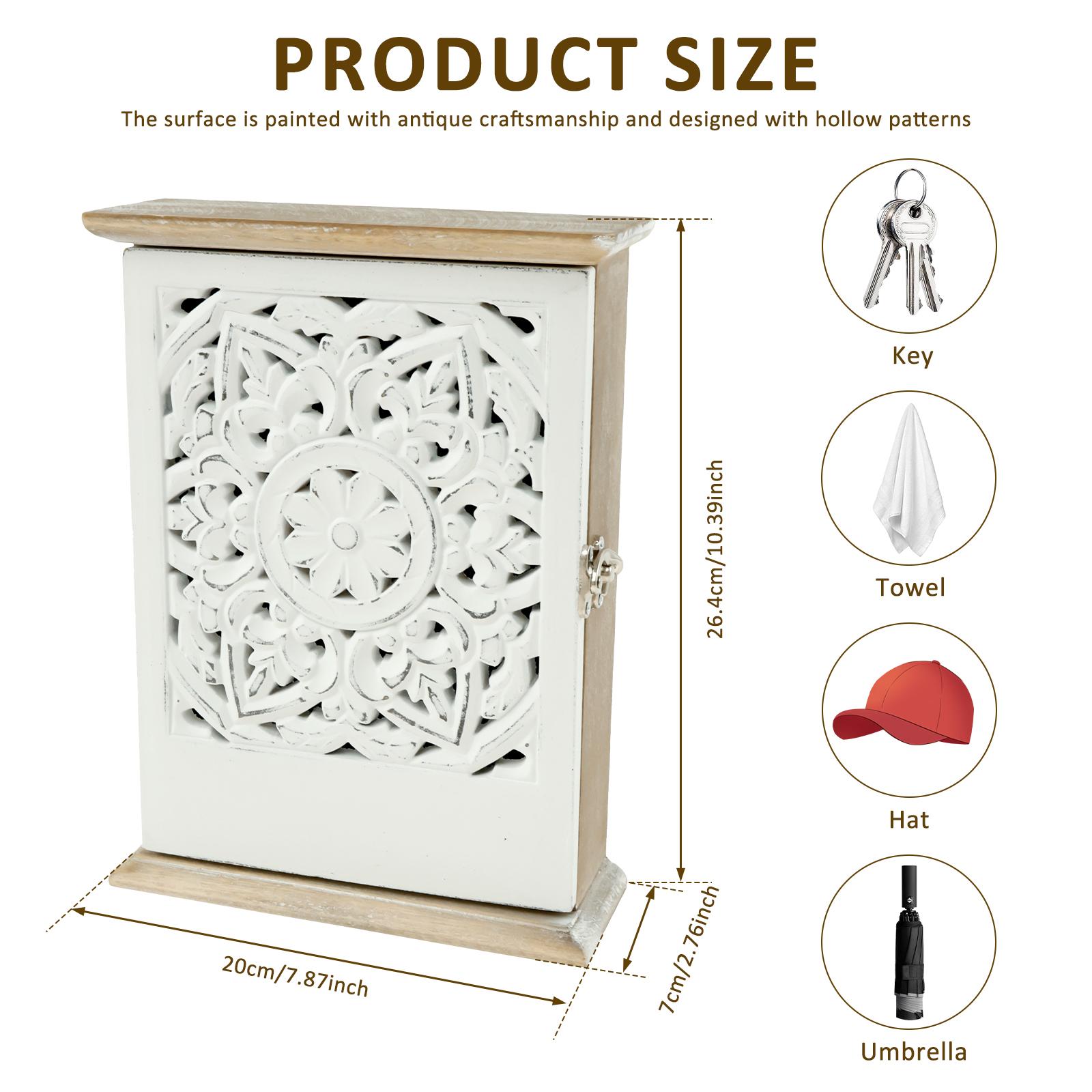 Декоративна дерев яна шафка для ключів Вінтажна коробка-ключниця Настінна дерев яна коробка для ключів Мінімалістична настінна шафка-коробка для ключів з 6 гачками для ключів світло-сірий колір
Декоративна дерев яна шафка для ключів Вінтажна коробка-ключниця Настінна дерев яна коробка для ключів Мінімалістична настінна шафка-коробка для ключів з 6 гачками для ключів світло-сірий колір