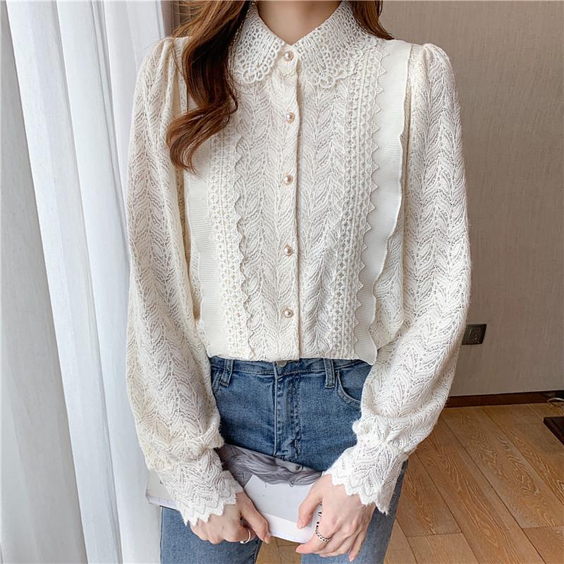 Корейская блузка в стиле ретро с оборками и кружевом, воротником Питер Пэн и рукавами-буффами для женщин - Коллекция Осень/Зима 2025 2XL
Корейская блузка в стиле ретро с оборками и кружевом, воротником Питер Пэн и рукавами-буффами для женщин - Коллекция Осень/Зима 2025 2XL