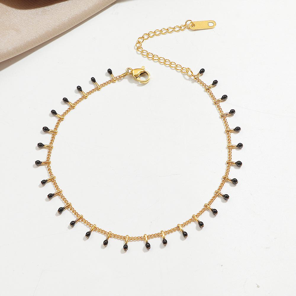 Bohemia Multicolored Enamel Stone Pendant Gold Color Stainless Steel Anklets for Women Charm Summer Beach Foot Zircon Accessory чорний
Bohemia Multicolored Enamel Stone Pendant Gold Color Stainless Steel Anklets for Women Charm Summer Beach Foot Zircon Accessory чорний