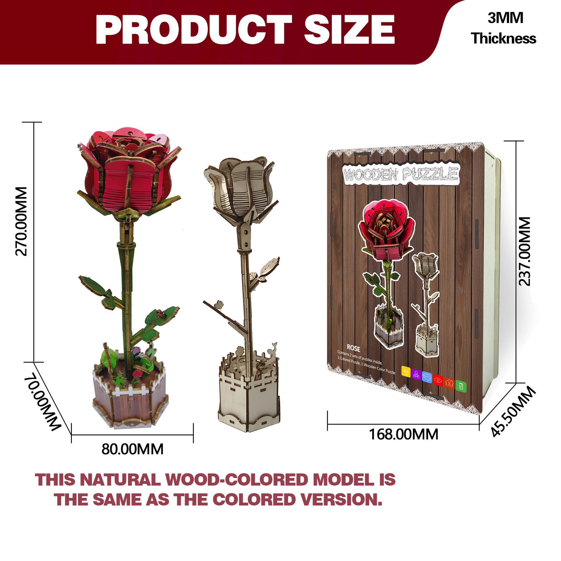 Wacocetoy Cross-Border Red Rose Puzzle 3D Wooden Diy Coloring Toy 2-In-1 Set Ornament Puzzle
Wacocetoy Cross-Border Red Rose Puzzle 3D Wooden Diy Coloring Toy 2-In-1 Set Ornament Puzzle
