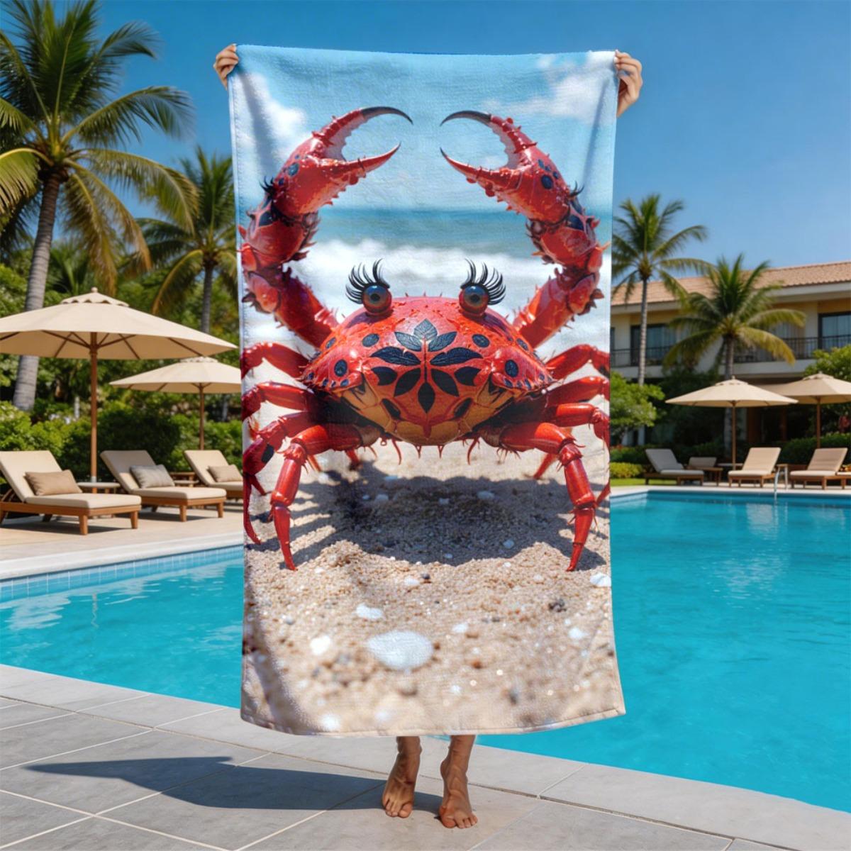 Personified style of the beach crab polyester microfiber beach towel is highly absorbent suitable for swimming and beach outings W30*H60(CM)
Personified style of the beach crab polyester microfiber beach towel is highly absorbent suitable for swimming and beach outings W30*H60(CM)