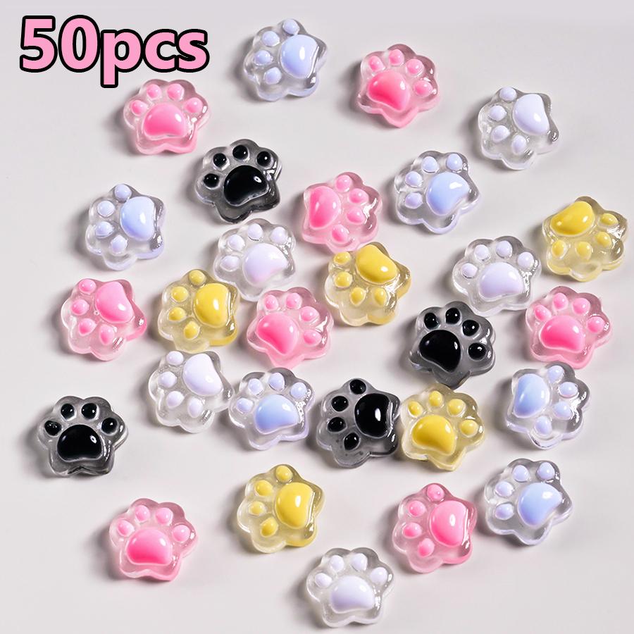 50Pcs Luminous Cute Puppy Claws Cat Paws Resin Nail Charms Glow In The Dark 3D Cartoon Nail Art Decorations Accessories for DIY Manicure Craft різнокольоровий
50Pcs Luminous Cute Puppy Claws Cat Paws Resin Nail Charms Glow In The Dark 3D Cartoon Nail Art Decorations Accessories for DIY Manicure Craft різнокольоровий