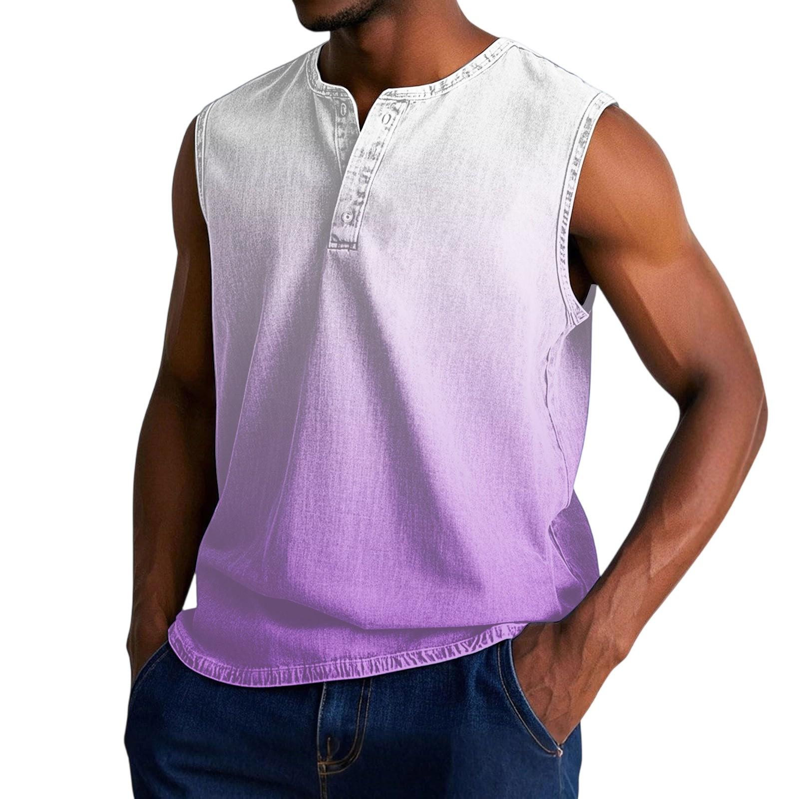 Men s Sleeveless Gradient Print Aged Shirt M
Men s Sleeveless Gradient Print Aged Shirt M