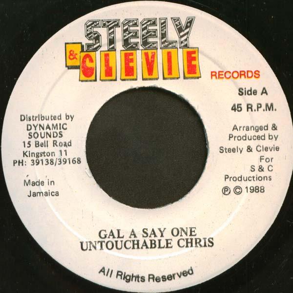 7inch Record UNTOUCHABLE CHRIS - Gal A Say One NONE Steely & Clevie 1988 Jamaica Reggae, Ska & Dub Used
7inch Record UNTOUCHABLE CHRIS - Gal A Say One NONE Steely & Clevie 1988 Jamaica Reggae, Ska & Dub Used