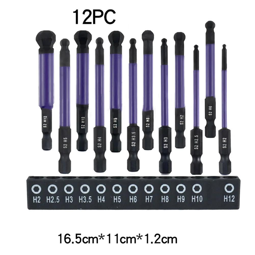 9pcs 2mm-12mm 75mm Ball End Screwdriver Bits Set 1/4 Inch Hex Shank Magnetic Ball Head Screw Driver With L-shaped Screwdrivers
9pcs 2mm-12mm 75mm Ball End Screwdriver Bits Set 1/4 Inch Hex Shank Magnetic Ball Head Screw Driver With L-shaped Screwdrivers