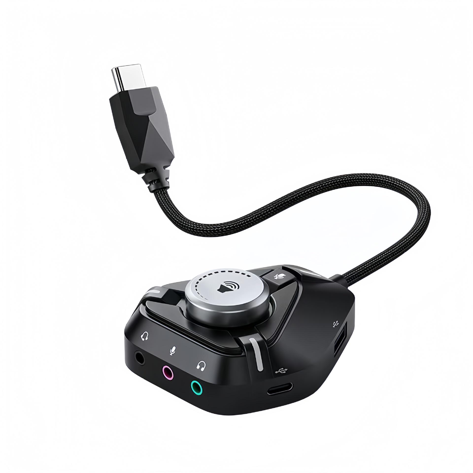 USB External Sound Card 6-in-1 Dock: Independent 3.5mm Audio & Microphone Ports Hub Splitter
USB External Sound Card 6-in-1 Dock: Independent 3.5mm Audio & Microphone Ports Hub Splitter