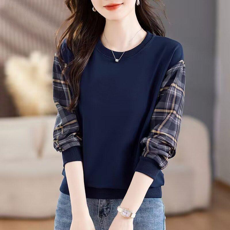 of Foreign Trade Brand Export Pure Cotton Long-Sleeve Sweatshirt for Women, Autumn Outerwear, 2025 Fashionable Loose Fit, Age-Reducing Base Layer Top Royal Blue (Solid Color) L (Recommended 57.5-65kg)
of Foreign Trade Brand Export Pure Cotton Long-Sleeve Sweatshirt for Women, Autumn Outerwear, 2025 Fashionable Loose Fit, Age-Reducing Base Layer Top Royal Blue (Solid Color) L (Recommended 57.5-65kg)