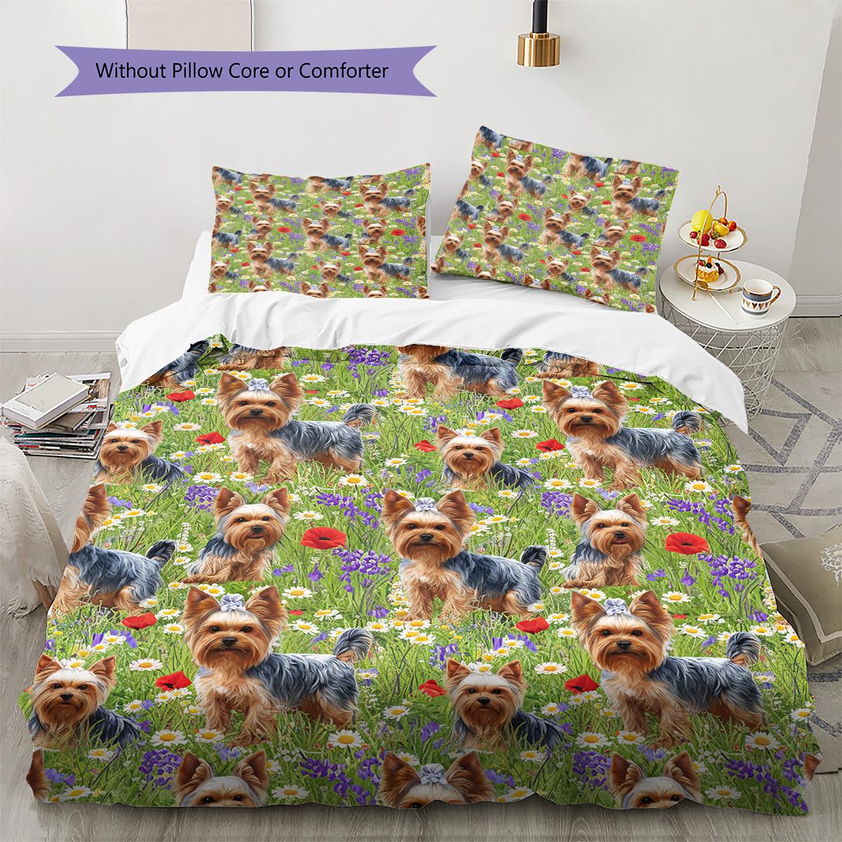 Cute Yorkshire Dogs Pattern Bedding Set Quilt Cover Pillowcase Home Decor Gift (1 * duvet cover + 2 * pillowcase, without core) 135x200cm
Cute Yorkshire Dogs Pattern Bedding Set Quilt Cover Pillowcase Home Decor Gift (1 * duvet cover + 2 * pillowcase, without core) 135x200cm