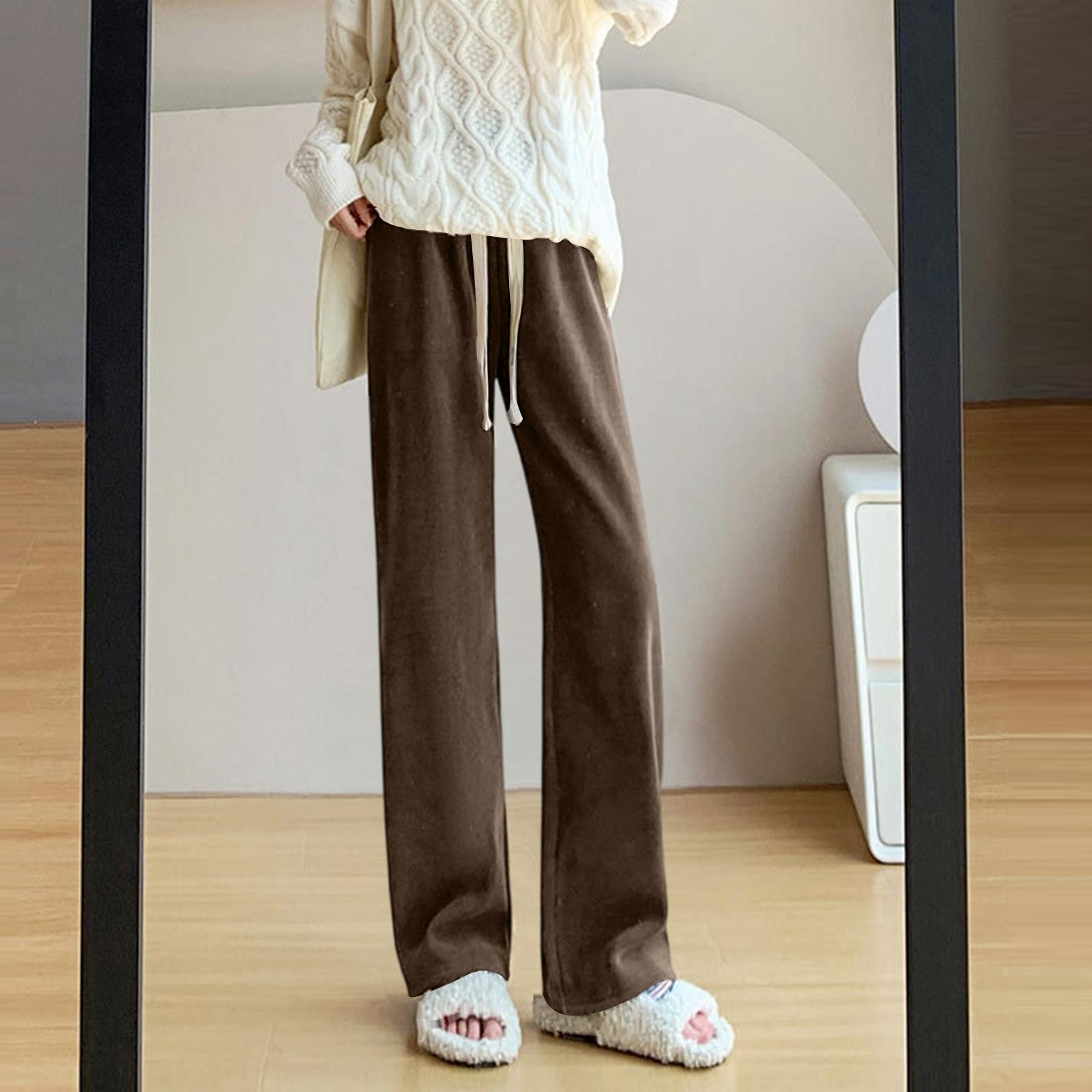 Женские модные повседневные свободные длинные брюки на флисовой подкладке XL кофейный
Женские модные повседневные свободные длинные брюки на флисовой подкладке XL кофейный