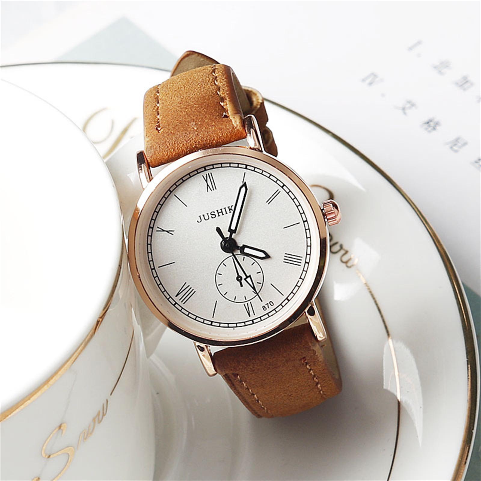 Женские модные кожаные часы One Size кофейный
Женские модные кожаные часы One Size кофейный