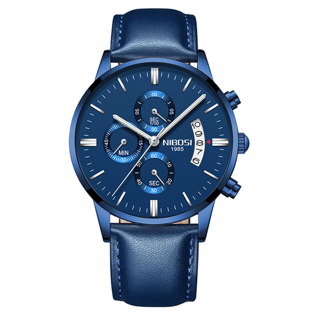 NIBOSI Watch Leather Strap Chronograph Waterproof Brand Analog Business Wristwatch Stylish Casual Big Face Watch Luxury Gift Blue Watch for Men Men s
NIBOSI Watch Leather Strap Chronograph Waterproof Brand Analog Business Wristwatch Stylish Casual Big Face Watch Luxury Gift Blue Watch for Men Men s