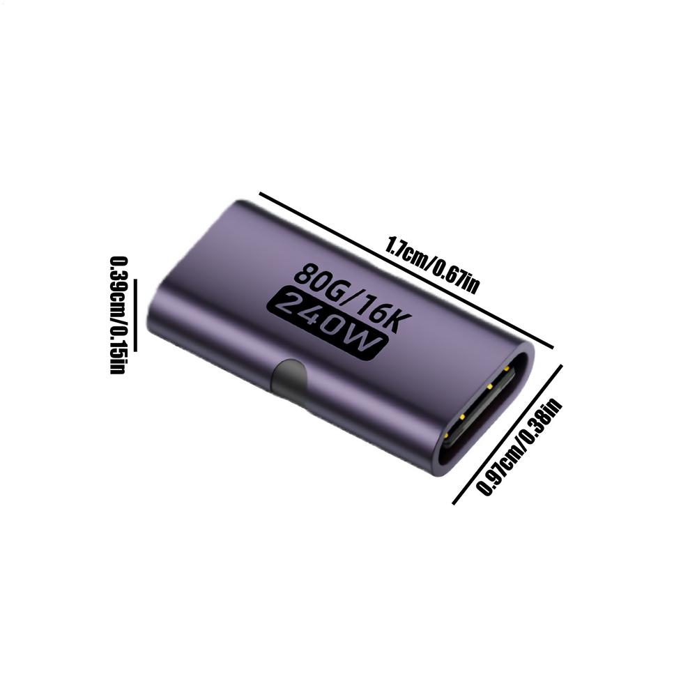 USB C Female to USB C Female Adapter 240w Connector USB C to USB C Adapter for Home Conference Travel Desktop Computer Laptop темно-фіолетовий колір
USB C Female to USB C Female Adapter 240w Connector USB C to USB C Adapter for Home Conference Travel Desktop Computer Laptop темно-фіолетовий колір