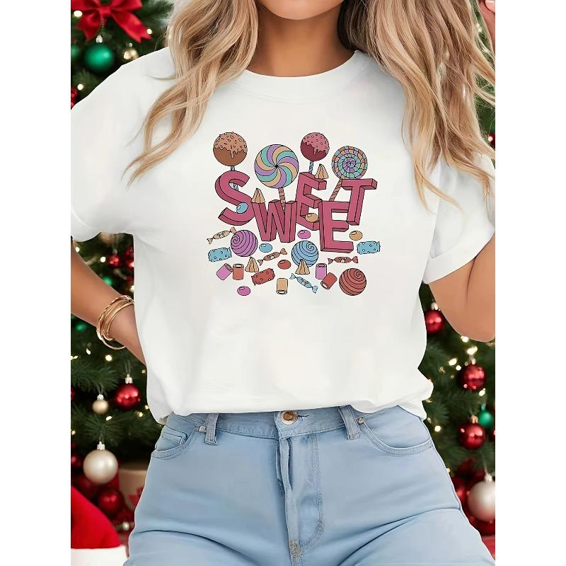 T-Shirt with A SWEET Candy Party Lollipop Print, White Short-Sleeve Round-Neck Tee, Machine Washable, Casual Style, Comfortable Fit, 4XL білий
T-Shirt with A SWEET Candy Party Lollipop Print, White Short-Sleeve Round-Neck Tee, Machine Washable, Casual Style, Comfortable Fit, 4XL білий