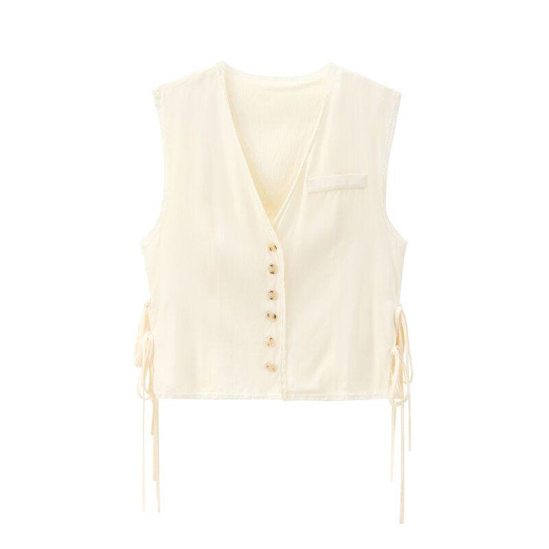 Fashion Style 2024 Autumn New Women s Bowknot Decoration V-neck All-Match Sleeveless Vest Skirt 8574967 Top L
Fashion Style 2024 Autumn New Women s Bowknot Decoration V-neck All-Match Sleeveless Vest Skirt 8574967 Top L