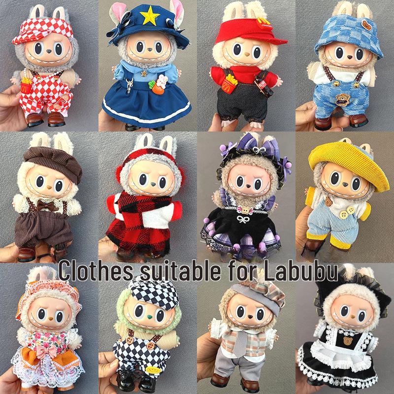 Одяг для ляльок Labubu: Костюм-спідниця для 17-сантиметрової плюшевої або вінілової ляльки, підходить для одного, двох і трьох поколінь Blue Pink Grid (Headband+Dress)
Одяг для ляльок Labubu: Костюм-спідниця для 17-сантиметрової плюшевої або вінілової ляльки, підходить для одного, двох і трьох поколінь Blue Pink Grid (Headband+Dress)