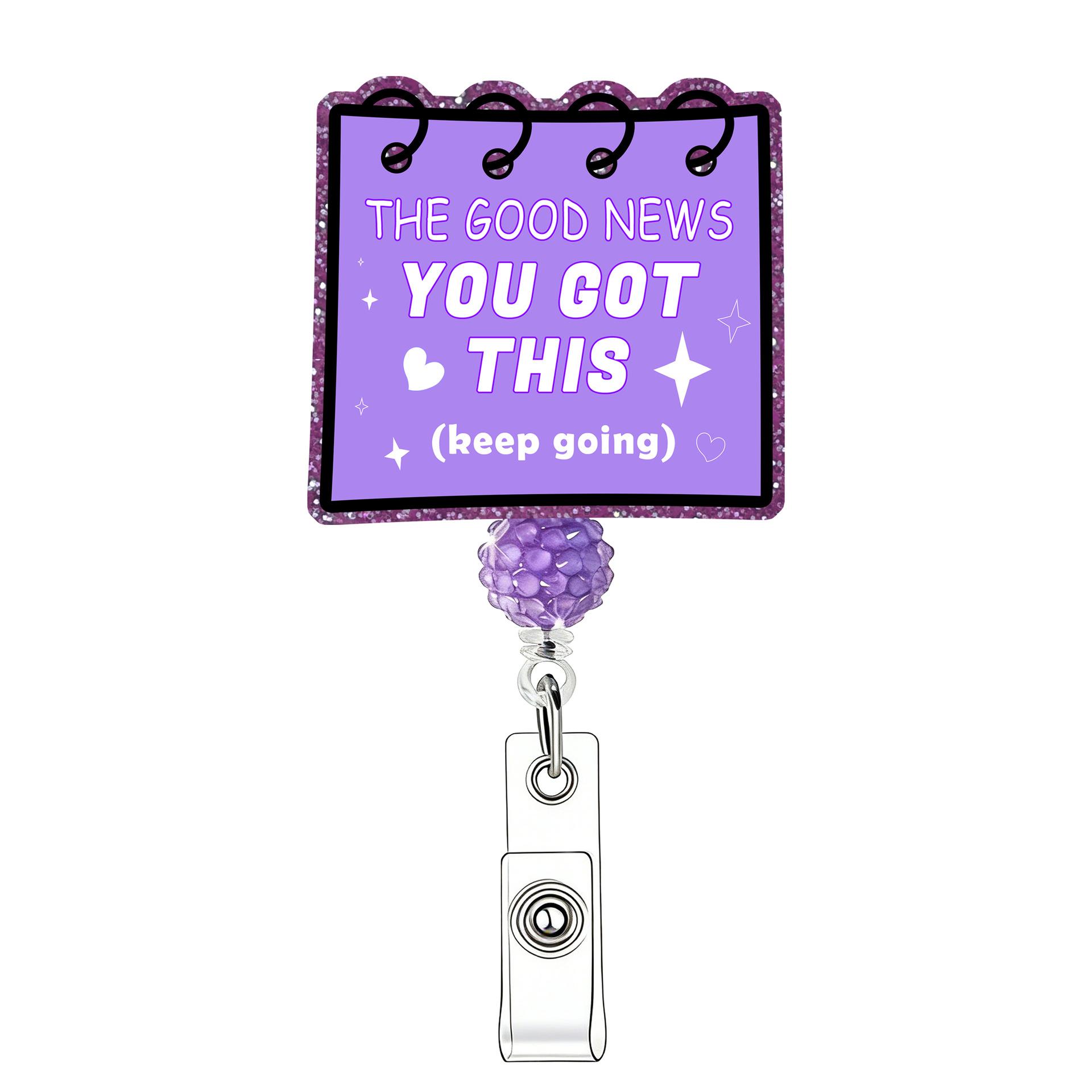 Inspirational You Got This Retractable Badge Reel, Acrylic ID Badge Holder with Bead for Nurses Teachers фиолетовый
Inspirational You Got This Retractable Badge Reel, Acrylic ID Badge Holder with Bead for Nurses Teachers фиолетовый