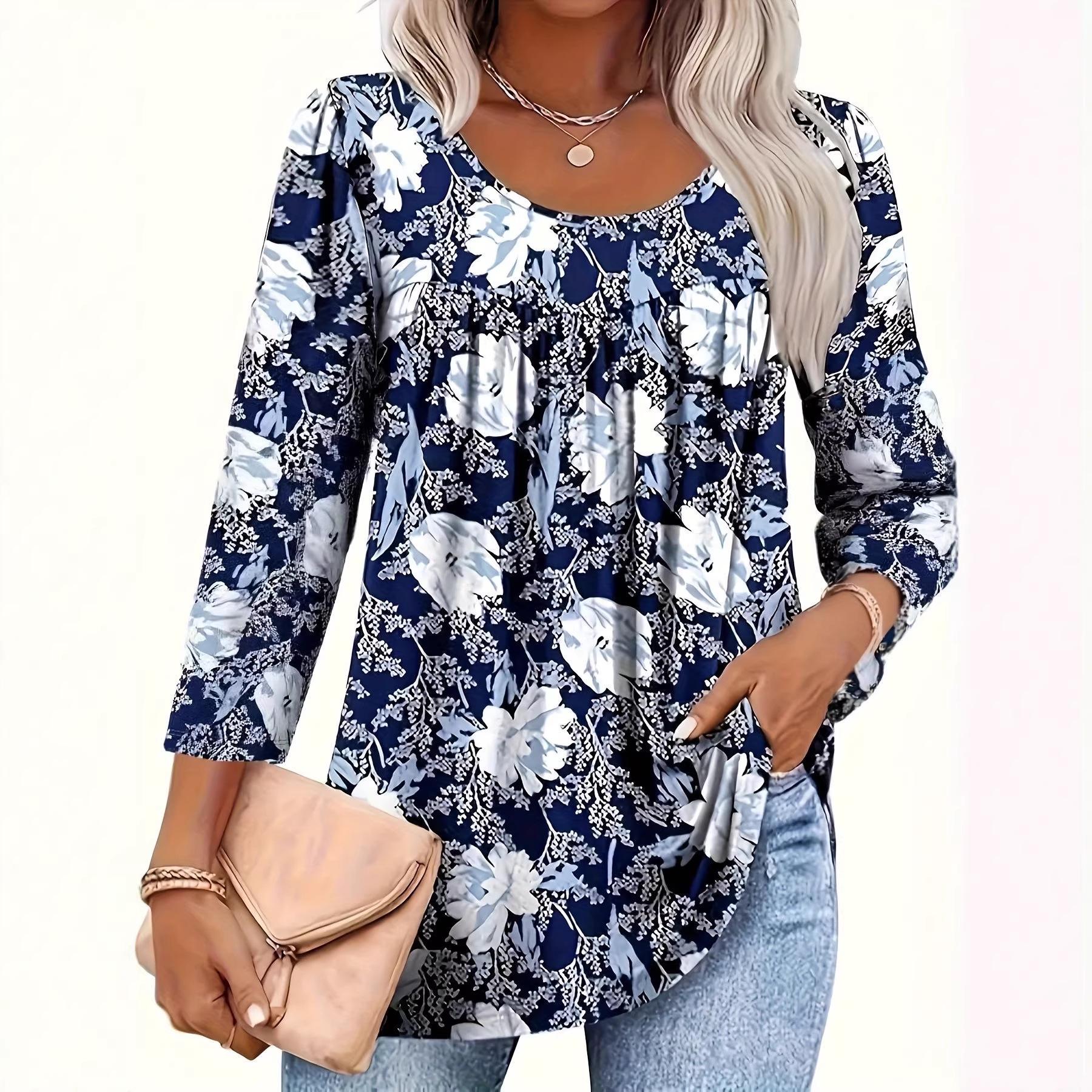 2026 Plus Size Floral Print Women s Three-Quarter Sleeve Shirt with Ruffles 6XL синій
2026 Plus Size Floral Print Women s Three-Quarter Sleeve Shirt with Ruffles 6XL синій
