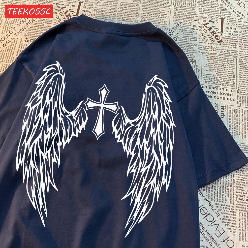 Casual Cotton Womens TShirts Cross Body And Flying Wings Funny Prints Short Sleeve ONeck Soft Oversize Fashion Female Clothes 4XL
Casual Cotton Womens TShirts Cross Body And Flying Wings Funny Prints Short Sleeve ONeck Soft Oversize Fashion Female Clothes 4XL