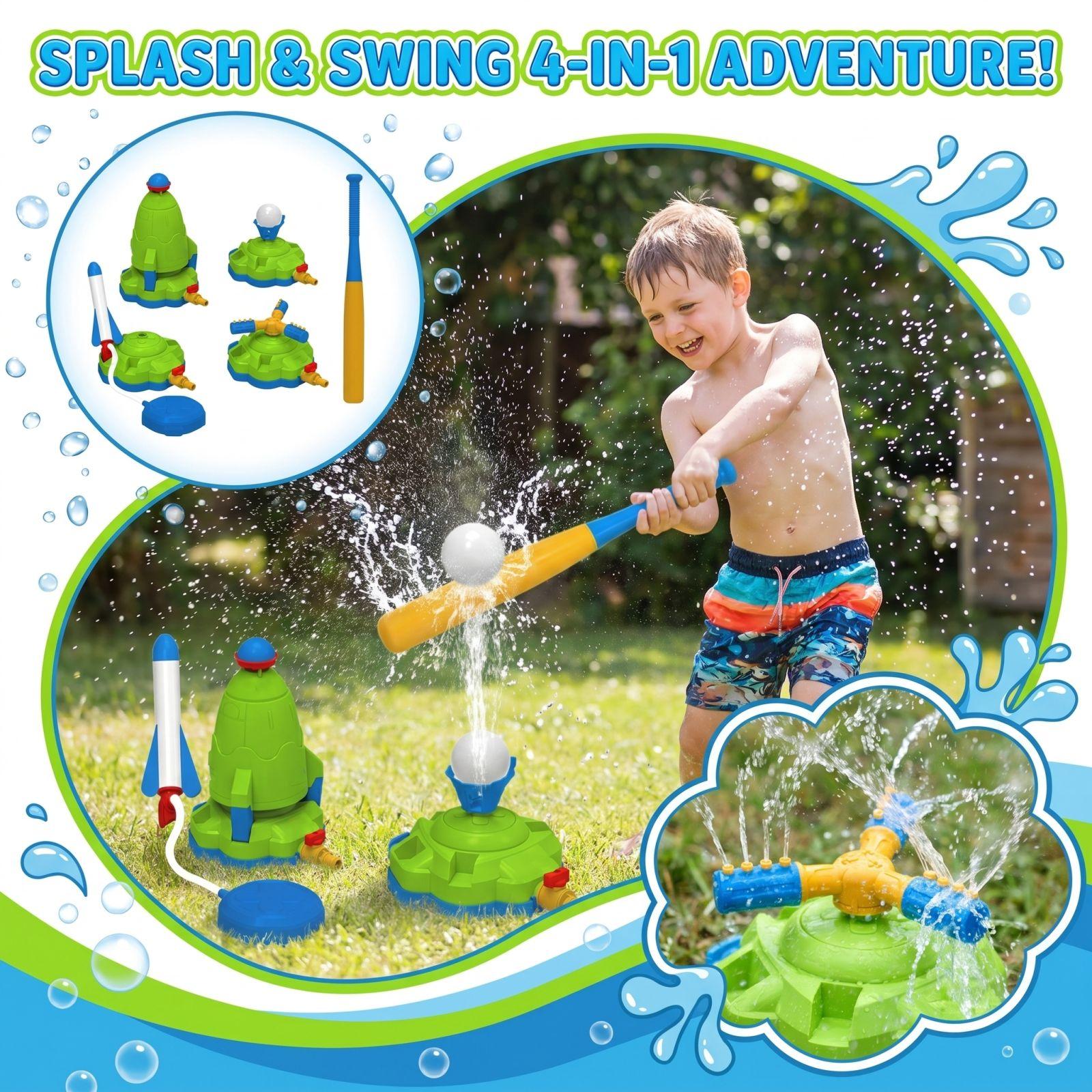 Outdoor Water Toy 4-in-1 Educational Rocket Baseball Set Includes Rocket Launcher Baseball Tee Bat and Water Sprinkler Base for Kids One Size
Outdoor Water Toy 4-in-1 Educational Rocket Baseball Set Includes Rocket Launcher Baseball Tee Bat and Water Sprinkler Base for Kids One Size