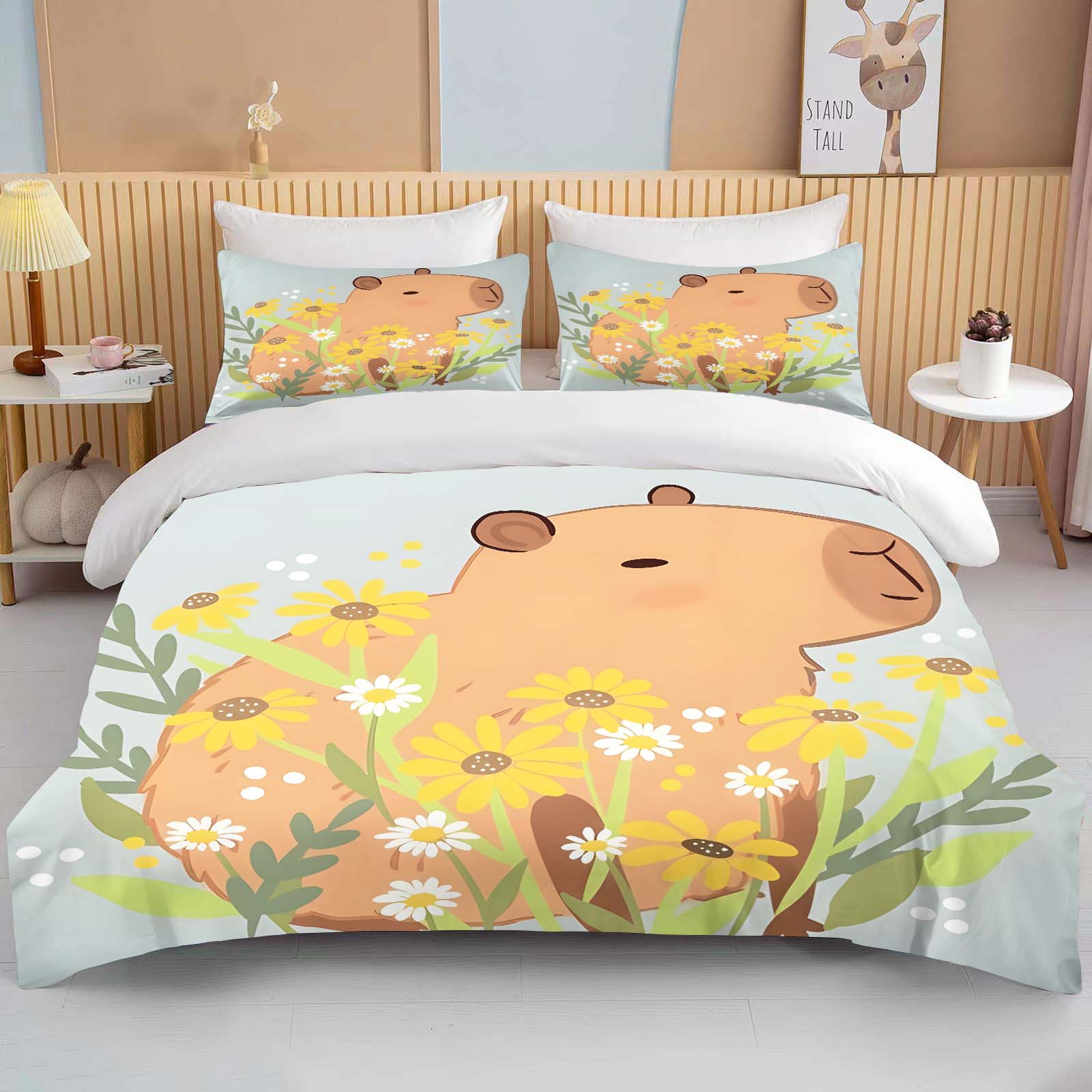 Funny Capybara Printed Bedding Set 1 Quilt Cover 2 Pillowcases Surprise Bedding for Boys and Girls Multiple Sizes Fast Shipping 135x200cm
Funny Capybara Printed Bedding Set 1 Quilt Cover 2 Pillowcases Surprise Bedding for Boys and Girls Multiple Sizes Fast Shipping 135x200cm