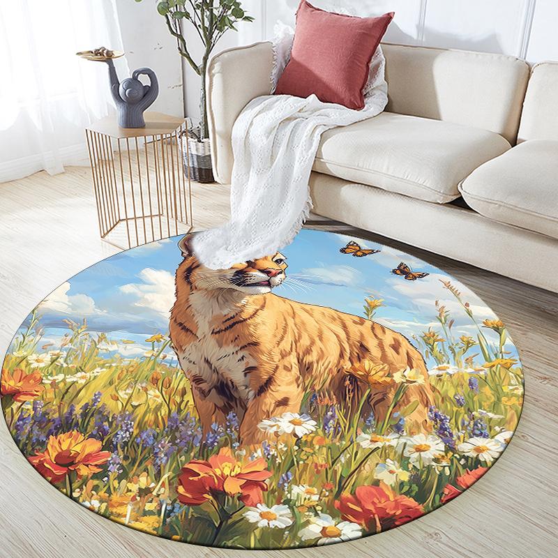 Cougar pattern round rug,Carpet Rug for Living Room Bedroom Playroom ,Non-slip Floor Mat,Holiday Gifts and Birthday Gifts. 80cmx80cm
Cougar pattern round rug,Carpet Rug for Living Room Bedroom Playroom ,Non-slip Floor Mat,Holiday Gifts and Birthday Gifts. 80cmx80cm