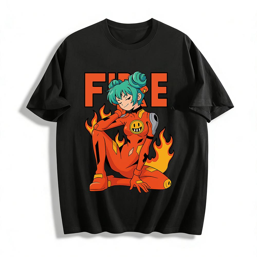 Anime Flame Girl Print T-shirt Trendy Street Style Loose Casual Top For Men And Women Pure cotton T-shirt XXS
Anime Flame Girl Print T-shirt Trendy Street Style Loose Casual Top For Men And Women Pure cotton T-shirt XXS