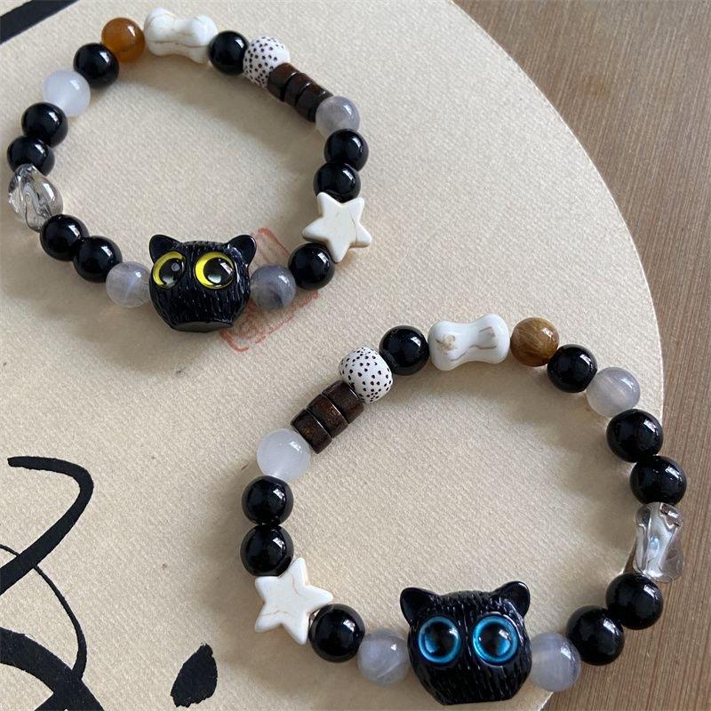 Luo Xiaohei cheese, black and white sesame seeds, cute kitten bracelet, high-value niche couple bracelet for girlfriends
Luo Xiaohei cheese, black and white sesame seeds, cute kitten bracelet, high-value niche couple bracelet for girlfriends