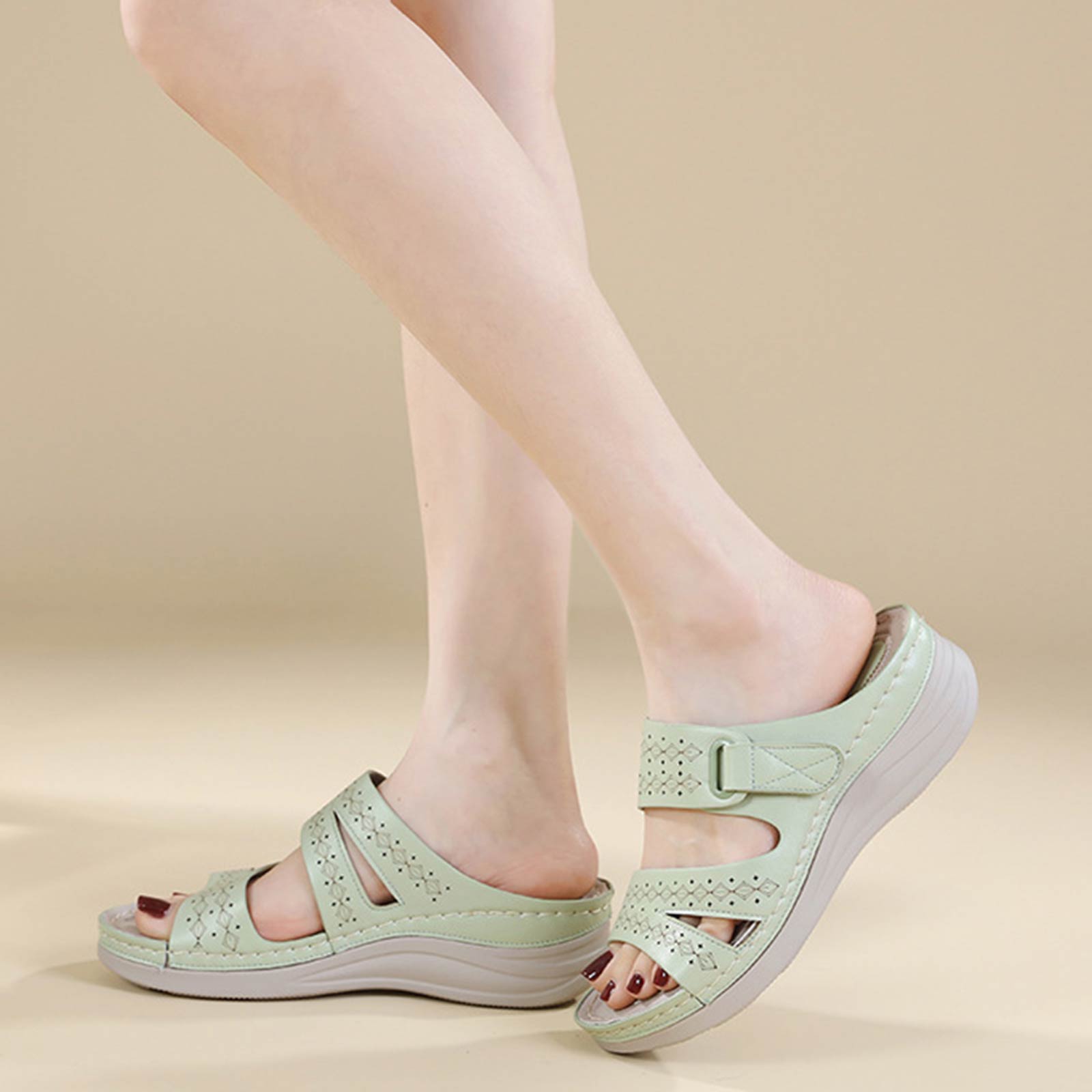 Wedge Sandals For Women Dressy: Summer Walking Sandals Woman Comfortable Slip On Casual Open Toe Hollow Out Low Wedge Shoes 42 світло-зелений колір
Wedge Sandals For Women Dressy: Summer Walking Sandals Woman Comfortable Slip On Casual Open Toe Hollow Out Low Wedge Shoes 42 світло-зелений колір