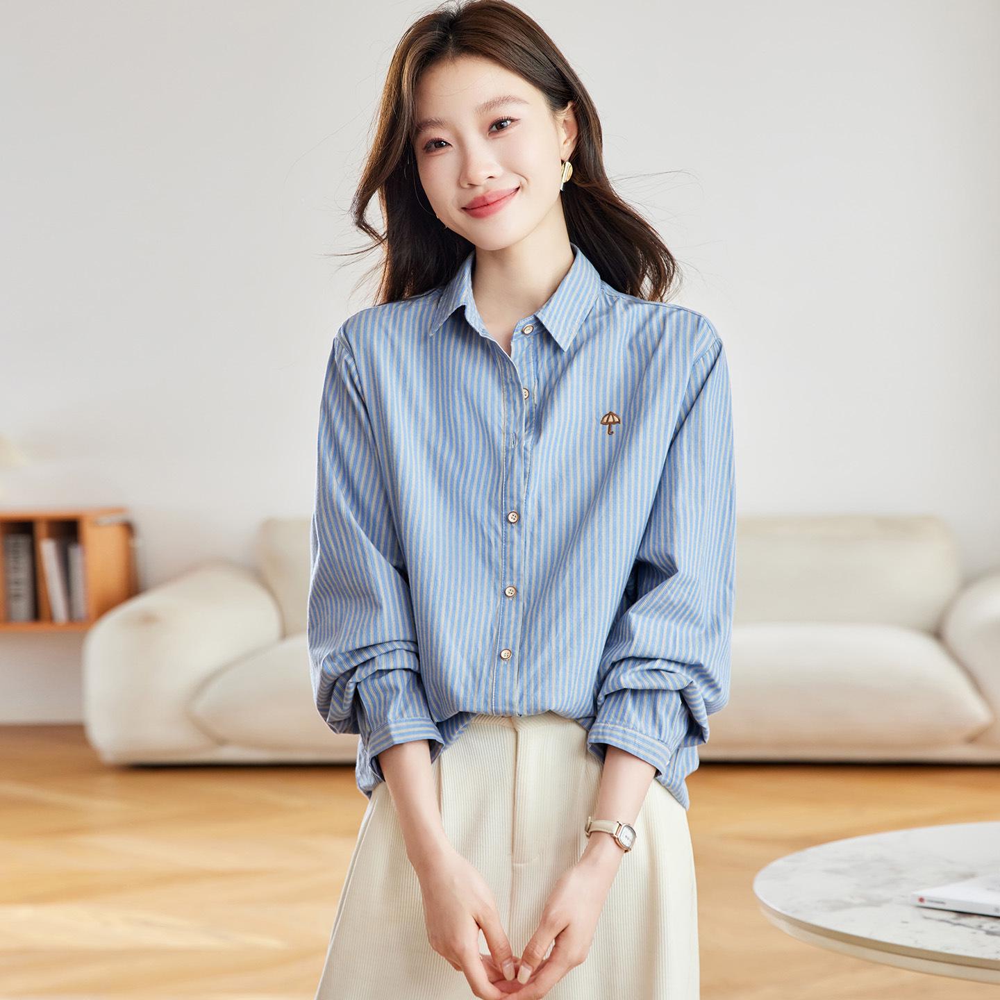 Women s Blue Striped French Vintage Loose Cotton Shirt, Versatile Long Sleeve for Spring & Autumn XL
Women s Blue Striped French Vintage Loose Cotton Shirt, Versatile Long Sleeve for Spring & Autumn XL