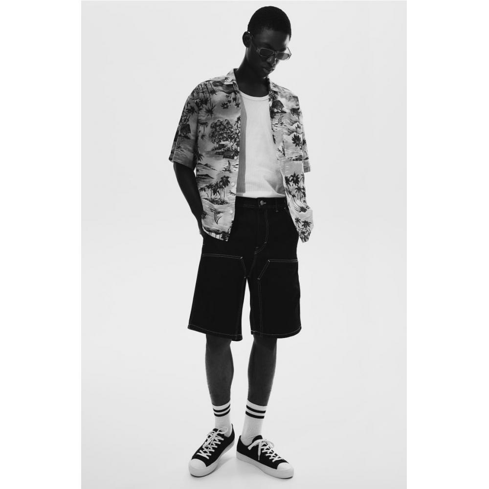 Джинсовые шорты свободного кроя HM темно-синие
Джинсовые шорты свободного кроя HM темно-синие