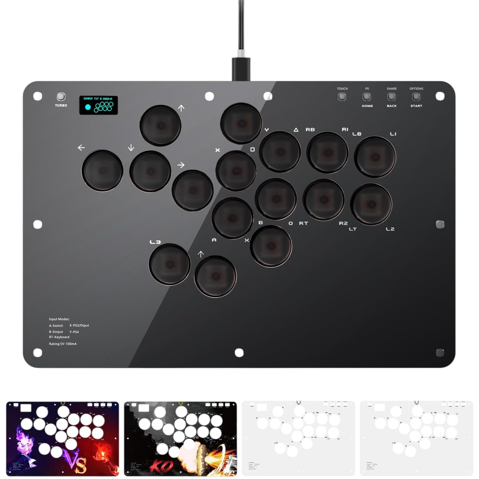 AQielev Безважільний Аркадний Контролер Сумісний з Усім Управлінням для Безважільного Контролера PS4 для Файтингів Файтинг Гра World Zero Turbo чорний
AQielev Безважільний Аркадний Контролер Сумісний з Усім Управлінням для Безважільного Контролера PS4 для Файтингів Файтинг Гра World Zero Turbo чорний