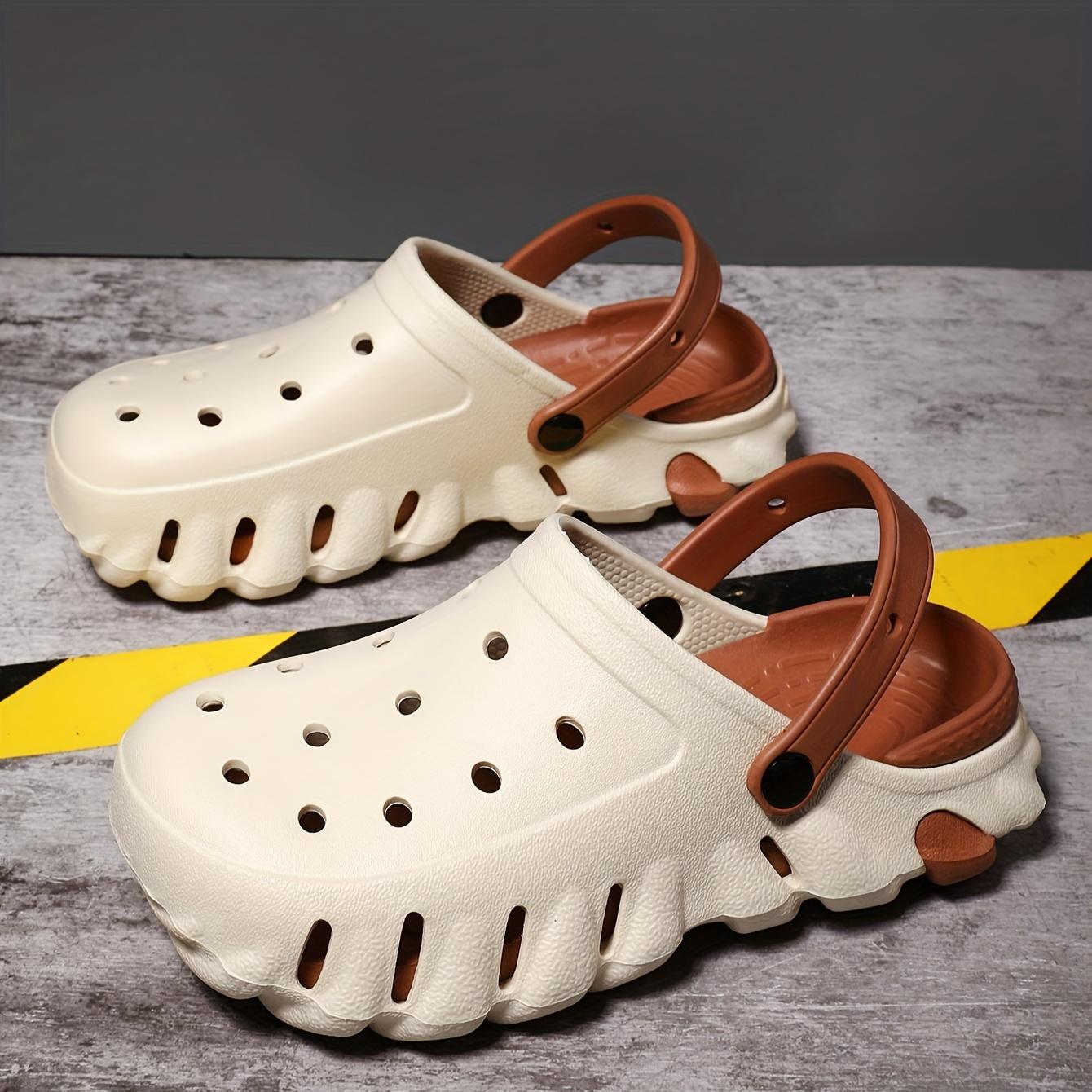 Удобные мужские сабо-слипоны на мягкой подошве для прогулок, активного отдыха и пляжные сандалии 45 коричневый