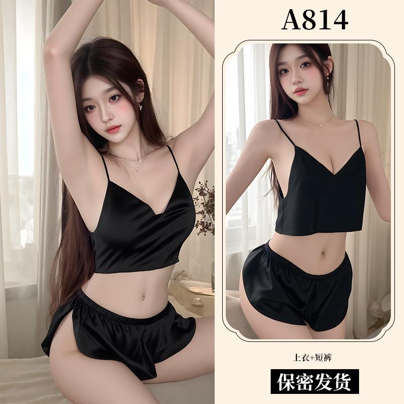 Sexy pajamas thin satin thin suspender pajamas large size erotic underwear uniform temptation set A one size fits all (40-65kg ) чёрный
Sexy pajamas thin satin thin suspender pajamas large size erotic underwear uniform temptation set A one size fits all (40-65kg ) чёрный