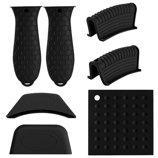 7 шт. силиконовые прихватки для горячих ручек, нескользящие держатели для кастрюль и сковородок, чехлы-рукава чёрный
7 шт. силиконовые прихватки для горячих ручек, нескользящие держатели для кастрюль и сковородок, чехлы-рукава чёрный